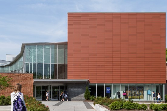 Red terra cotta tiles complement the campus's red brick architecture