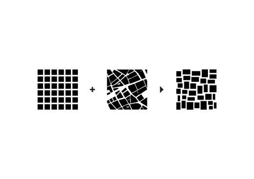 THE BUDAPART DISTORTED GRID COMBINES THE QUALITIES OF THE REGULAR GRID WITH THE QUALITIES OF THE IRREGULAR HISTORIC BUDAPEST URBAN FABRIC