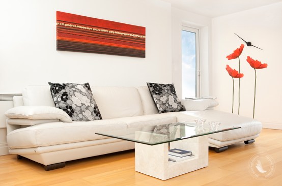 Guest Room with coffee table after remodeling