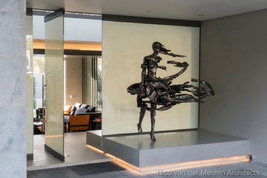 Front Entrance with sculpture by Regardt van der Meulen