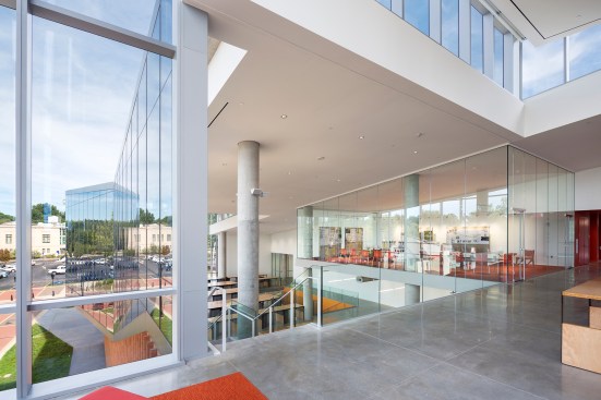View of studio and seminar room from third floor