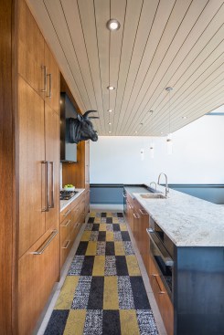 Galley kitchen in new work and event space