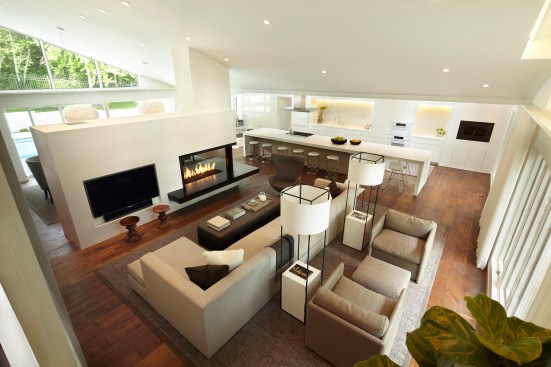 Remodel of Edina Mn residence, PK architects, Streeter and Associates, Andrew Flesher Interiors, ©Karen Melvin Photography, modern, contemporary, white, white kitchen, pizza oven, fireplace modern, monochromatic, woods, woodfloor, modern lamps, feather chandelier, feather pendant, poolside, Womb Chair, wire chair, remodel, remodel modern, architecture minnesota, AM cover