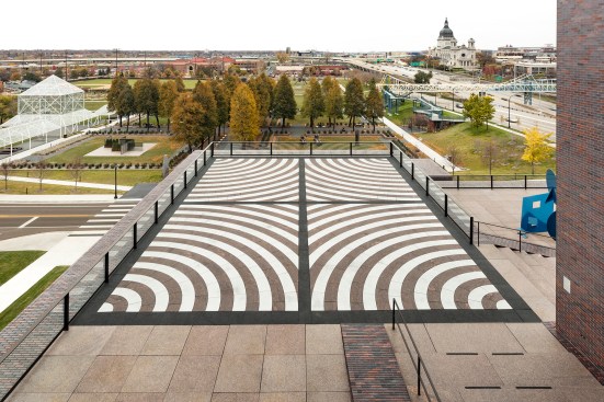 View of the sculpture garden from the roof of the Edward Larrabee Barnes building.