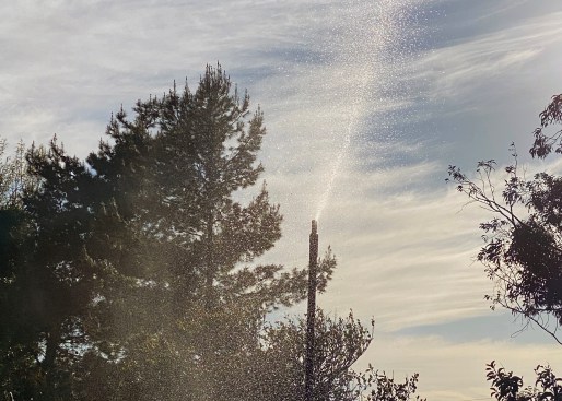 Automated exterior sprinkler system