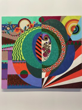 Beatriz Milhazes work on display in the "Foreigners Everywhere" exhibition at the 60th International Art Exhibition – La Biennale di Venezia.