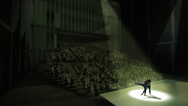 Rendering of The McCourt with seating, 