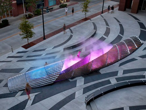 Exhale, a public art installation at 140 West Plaza, Chapel Hill, N.C., designed by Mikyoung Kim Design