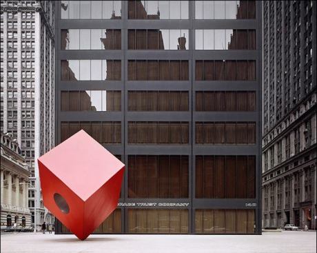 140 Broadway, New York, by Skidmore, Owings & Merrill. Isamu Noguchi's striking red cube also graces the cover of Alexandra Lange's book, 
Writing About Architecture: Mastering the Language of Buildings and Cities.