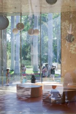 View through Educational and Multipurpose Building by Tatiana Bilbao