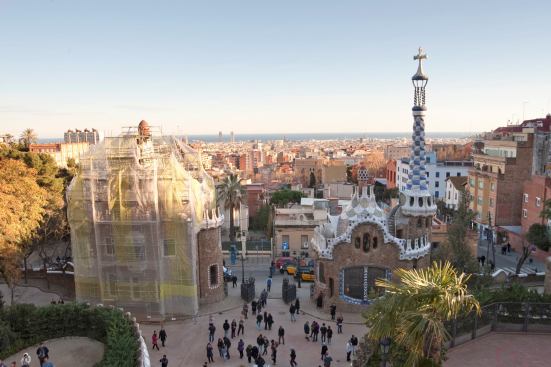The Güell Park overlooking Barcelona.