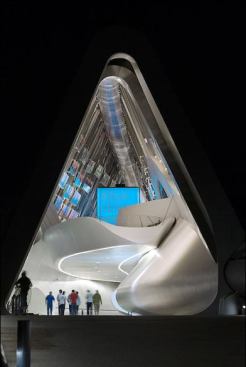 "Water, Unique Resource" exhibition in Zaragoza, Spain, by Zaha Hadid, Hon. FAIA, with exhibit design by Ralph Appelbaum Associates.