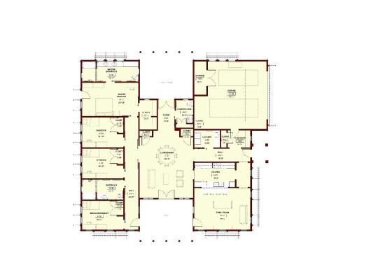 The floor plan of House A showing the open plan.
