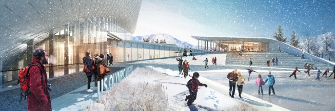 Museum plaza in winter