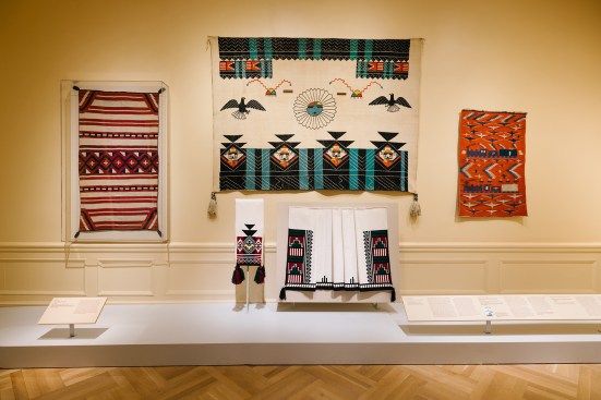 Installation at Shaped by the Loom: Weaving Worlds in the American Southwest at Bard Graduate Center Gallery in New York.