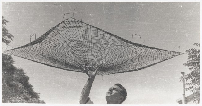 A photograph of the model, Una nueva bóveda cáscara, from the 2023 grant to Canadian Centre for Architecture for the publication "AP205 Amancio Williams: Readings of the Archive by Studio Muoto, Claudia Shmidt, and Pezo von Ellrichshausen" on Argentine architect Amancio Williams.