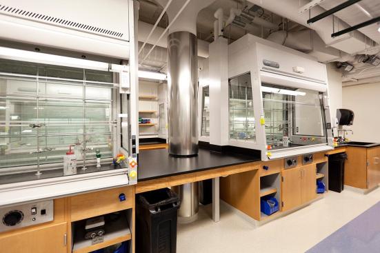 Column shown in Stainless Steel with Linen finish at Boston University, Organic Chemistry Lab, Boston, Massachusetts