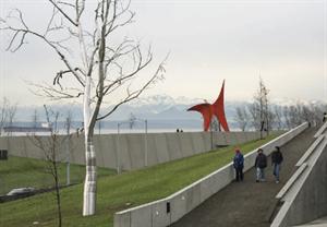 The custom bollards lining the path create a sense of scale and legibility without raising the light levels too high.