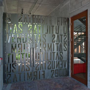 Arquitectonica headquarters' front gate in Miami