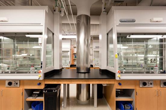 Column shown in Stainless Steel with Linen finish at Boston University, Organic Chemistry Lab, Boston, Massachusetts