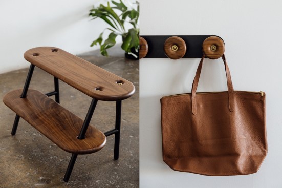 Atelier Cho Thompson and Oakland, Calif.-based creative studio Manual Labor designed a step stool and coat rack as a donation to an annual fundraiser for Design Industries Fighting AIDS (DIFFA).