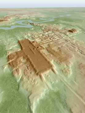 3D image of the site of Aguada Fenix based on lidar