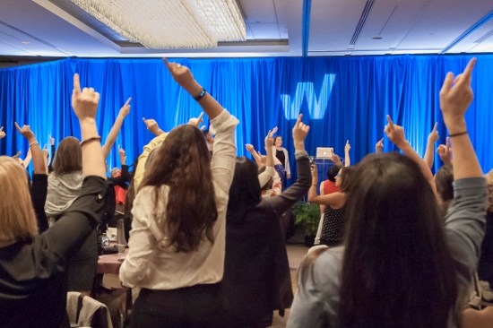 Leading Women CEO Susan Colantuono walked the audience through an exercise about changing perspectives from the bottom, and from the top.