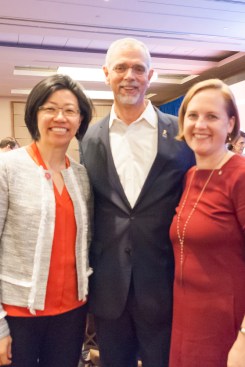 AIA 2018 president-elect Carl Elefante, FAIA, with Equity and the Future of Architecture co-chairs, Rosa Sheng, AIA, and Emily Grandstaff-Rice, FAIA.