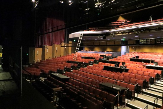 The design aimed to transform the previously separated balcony and orchestra levels into integrated seating and performance spaces.