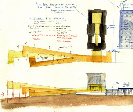 A drawing by Holl of his Nelson-Atkins Museum of Art in Kansas City, Mo.