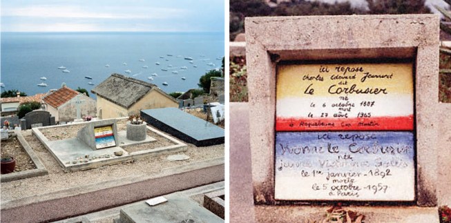 Corbusier's gravesite in Roquebrune-Cap-Martin, France