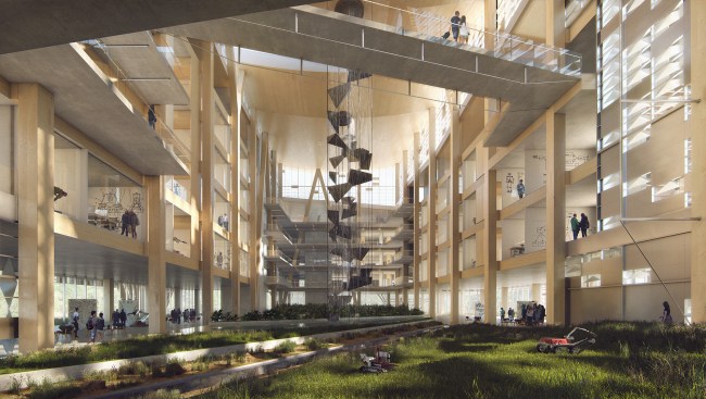 Conceptual scheme for Interdisciplinary Science and Technology Building Number Seven at Arizona State University in Tempe, Ariz., showing interior atrium.