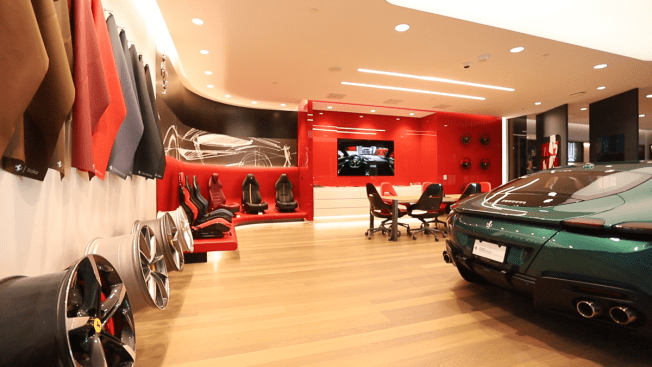 Buyers can choose details such as wheels, paint, seats, upholstery, and stitching inside the Atelier Studio. Photo - Jim McCarthy