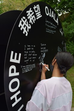 "Diary Disks," an installation by the Design Brigade in New Haven, Conn.
