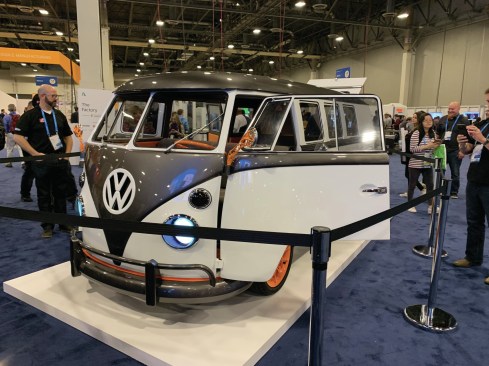 There were several full-scale prototypes that took classic designs and optimized them using Autodesk’s Generative Design software. Researchers reinterpreted the 1962 Microbus Volkswagen concept van as an electric –powered, lightweight vehicle while still keeping the same iconic form. Also on the Expo floor was a sinewy, lightweight generative designed chair by Philippe Starck and Kartell.