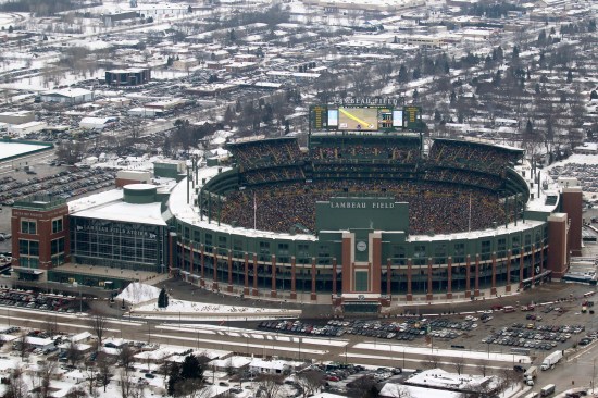 Aerial view of Lambeau Field