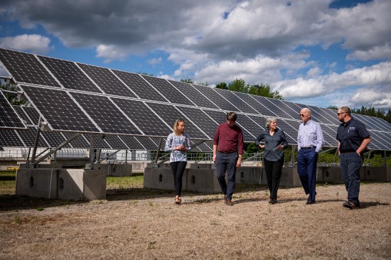 President-elect Joe Biden tours the Plymouth Area Renewable Energy Initiative in Plymouth, N.H., on June 4, 2019.
