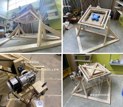 Rotocaster construction for cost-effective mass production of microalgae modular units