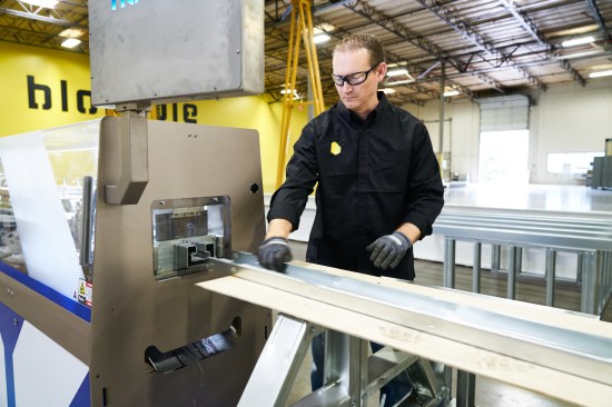 A worker in the Blokable factory