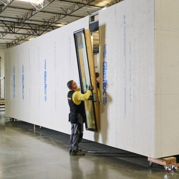 A worker constructing a Blokable unit