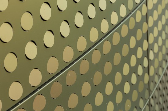 Detail view, metal panels