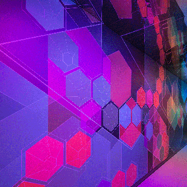 Mural illuminated with colored light at night