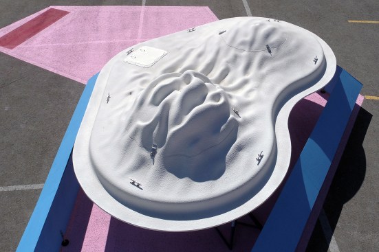 Float Lab's topography is engineered to channel rainwater and produce watershed pools for intertidal or terrestrial habitats