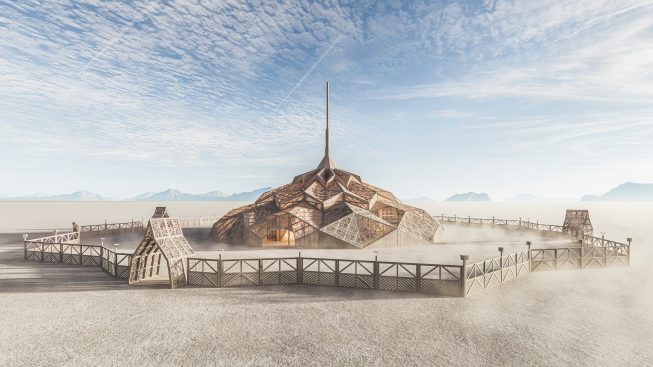 Temple of the Heart will be a communal space for gatherings during the 2023 Burning Man festival later this month.