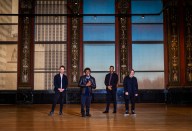 Floating Museum's Jeremiah Hulsebos-Spofford, avery r. young, Faheem Majeed, and Andrew Schachman in the Chicago Cultural Center