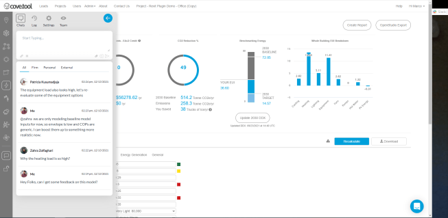 Cove.tool's new chat feature for team collaboration