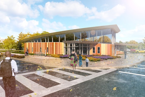 In its design of the new Hough Branch Library, in Cleveland, Moody Nolan was inspired by the Sankofa, the West African mythical bird that flies forward while looking backward. The library site is catty corner to League Park, where the Negro League baseball team Cleveland Buckeyes once played, while the neighborhood’s history includes the 1966 Hough uprising. The design aims to capture the duality, where the building faces League Park, but is also rooted in the present.
