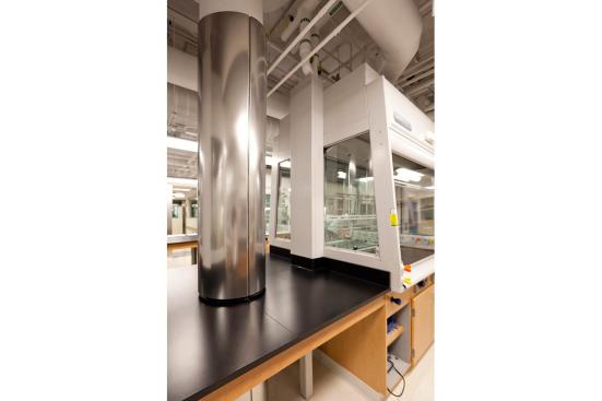 Column shown in Stainless Steel with Linen finish at Boston University, Organic Chemistry Lab, Boston, Massachusetts