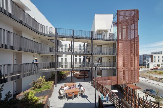 Pacific Pointe, by David Baker Architects, is the first 100% affordable housing within San Francisco’s 638-acre Hunters View Shipyard master plan, the largest redevelopment in the city’s history.