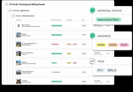 Acelab's SpecPlanner helps streamline and organize the decision making process.